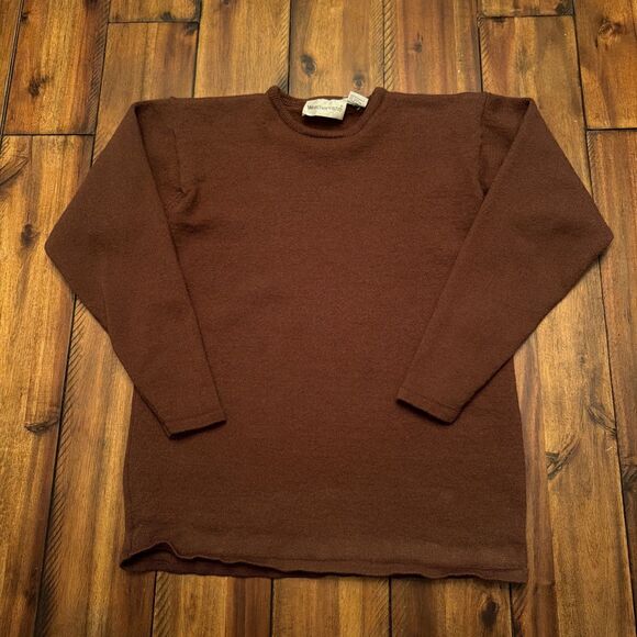 Sweaters - Vintage Weathervane Wool Sweater Small Brown 70s 80s Unisex Womens